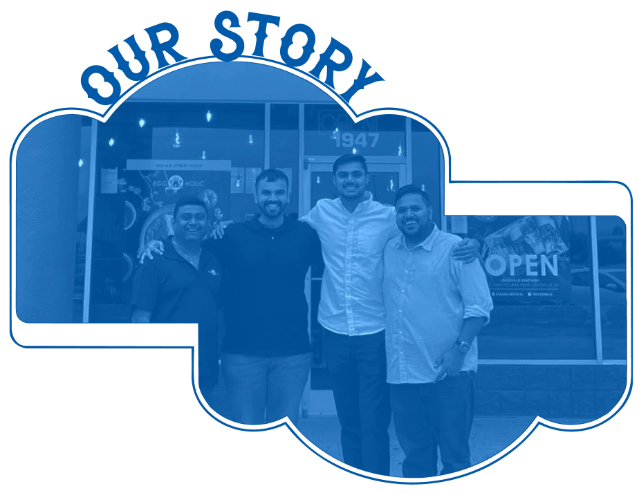 Eggholic founder at the family's original Indian egg street food stall in India - the origin story of the restaurant